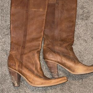 Steve Madden Tan Leather Heeled Boots